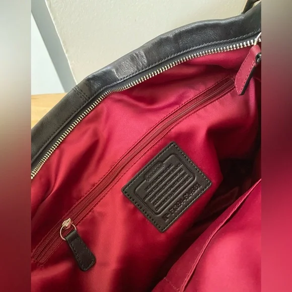 Coach Black and Burgundy Quilted Shoulder Bag - Picture 7 of 10